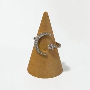 Moon Star Silver Adjustable Ring
